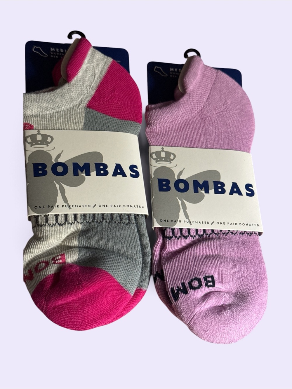 NWT Bombas Low-Cut Socks - Pink & lavender SZ MED